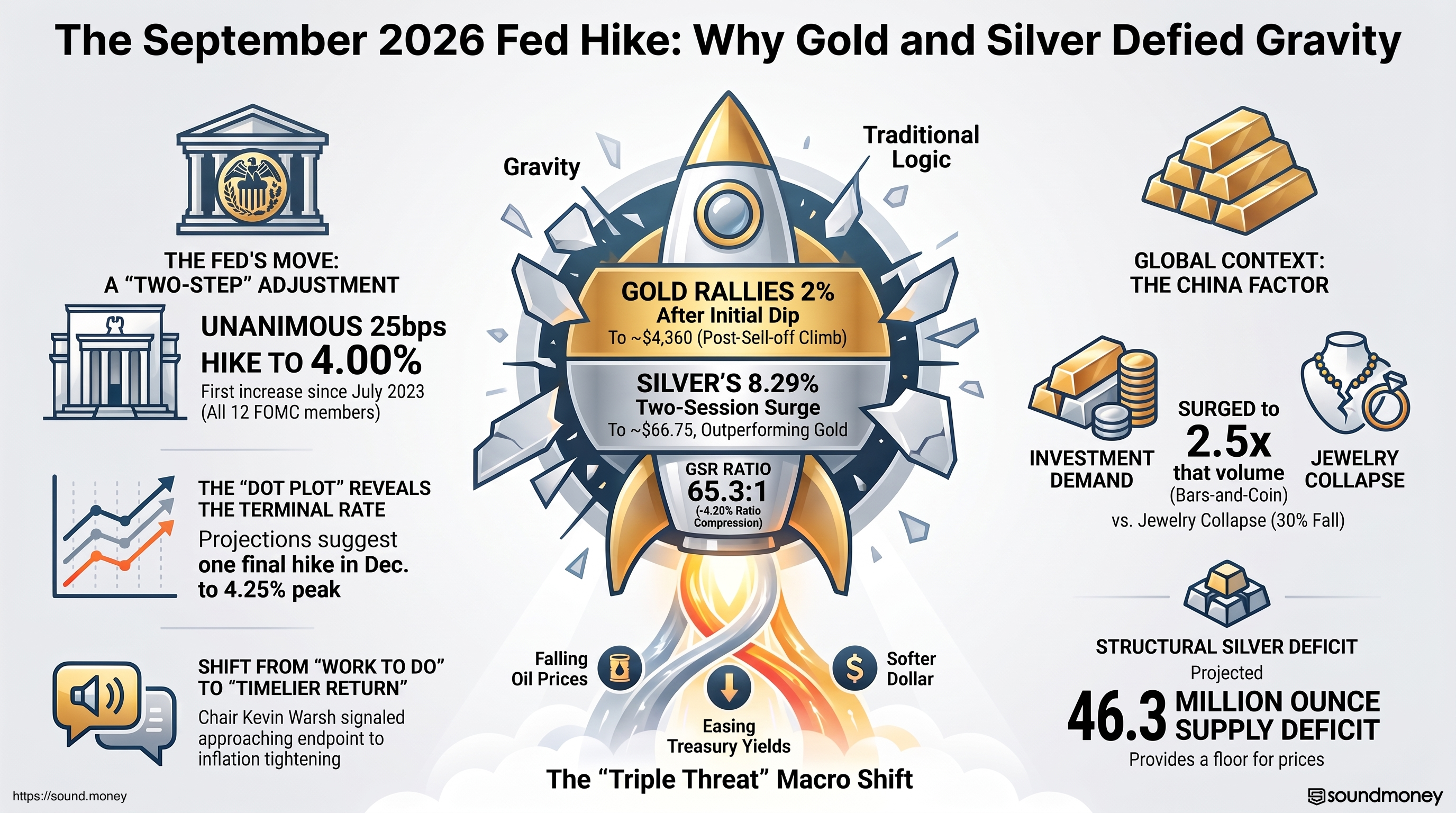 The Fed Hiked to 4%. Unanimously. Gold Rallied 2% the Next Day. summary image